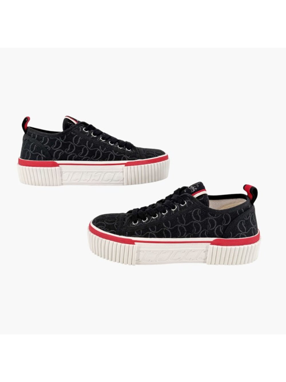 Christian Louboutin Super Pedro Platform Sneakers Black Size 39 US 9 Women’s - Picture 7 of 15